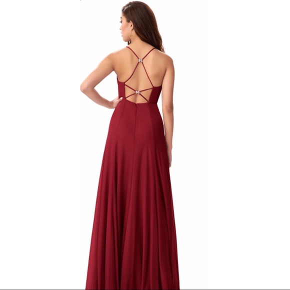 AZAZIE Burgundy Bridesmaid Dress - Picture 2 of 7